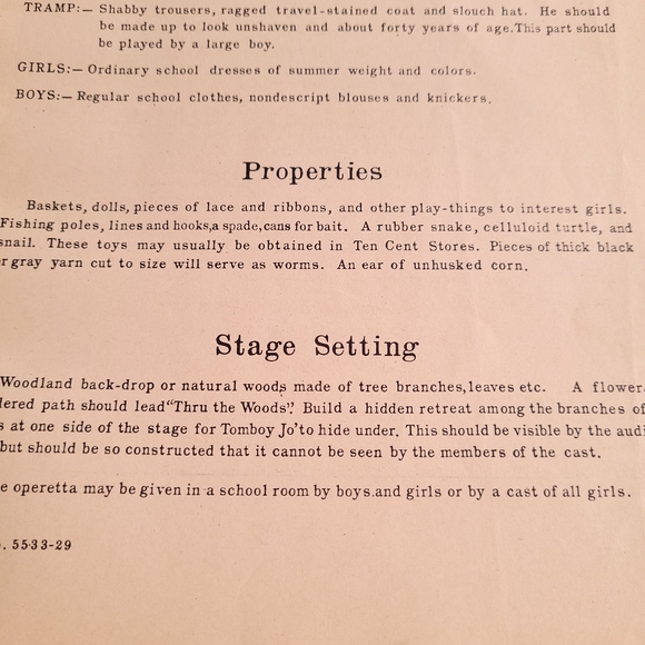 Tomboy Jo / Junvenile Operetta in One Act / 1935 / Vintage - Picture 6 of 11